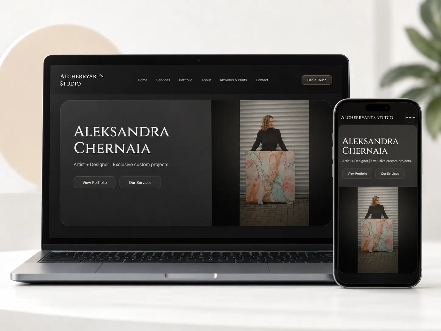Preview of Interior Design Studio website homepage